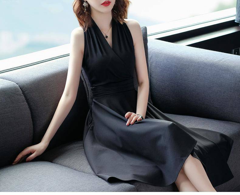 Sexy Red V-neck Slim Dress Fashion 2021 Women