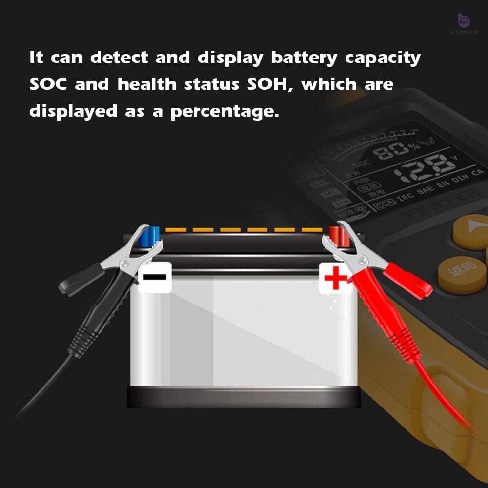 Thiết Bị Phân Tích Ắc Quy 12V / 24V Màn Hình LCD Kỹ Thuật Số Cho Xe Hơi Xe Tải Xe Máy