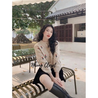 Áo len thêu hoa nổi Z.R hàng QCL1 ):>