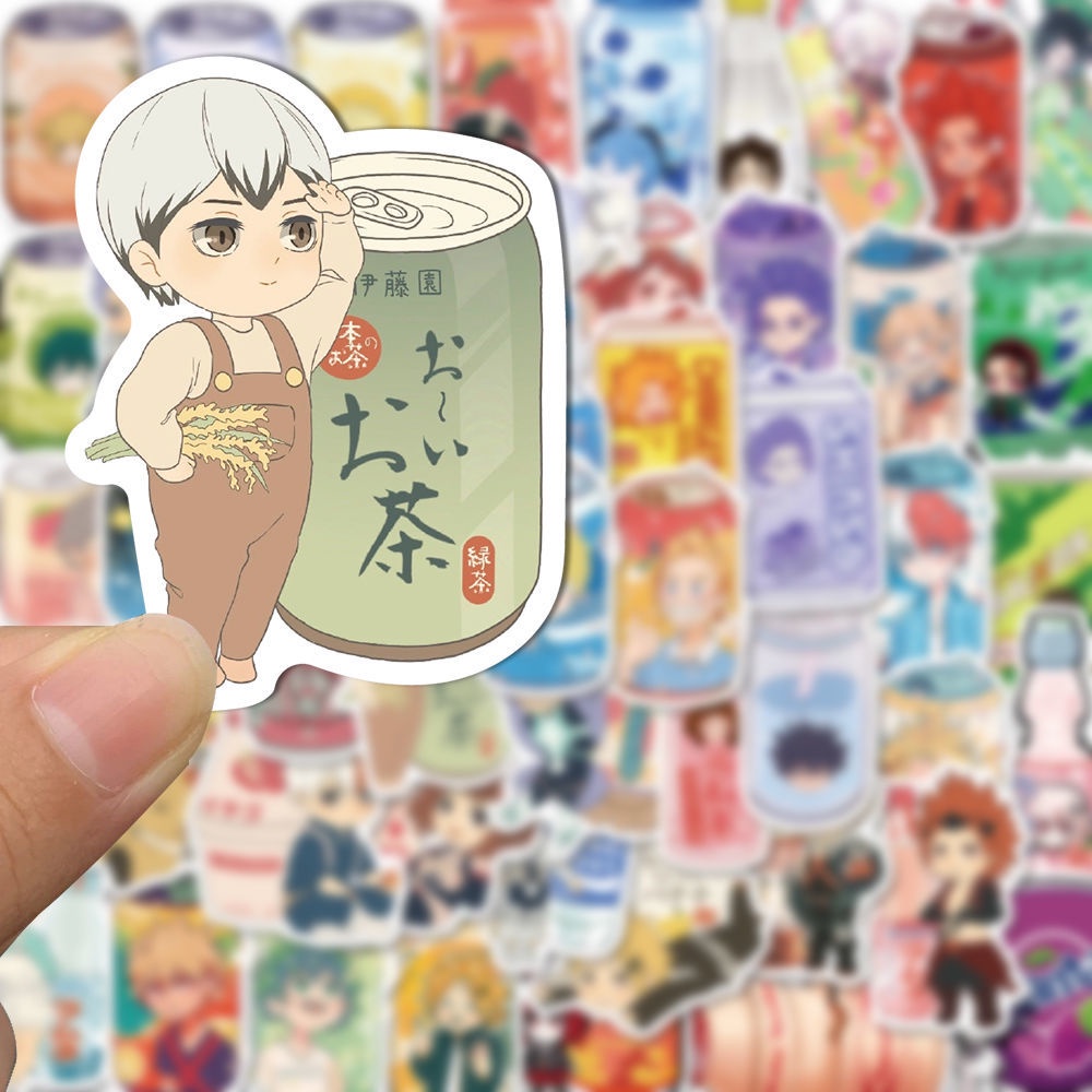 Bộ 50 Miếng Dán Trang Trí Bình Nước Họa Tiết Hoạt Hình Dễ Thương Chống Thấm Nước