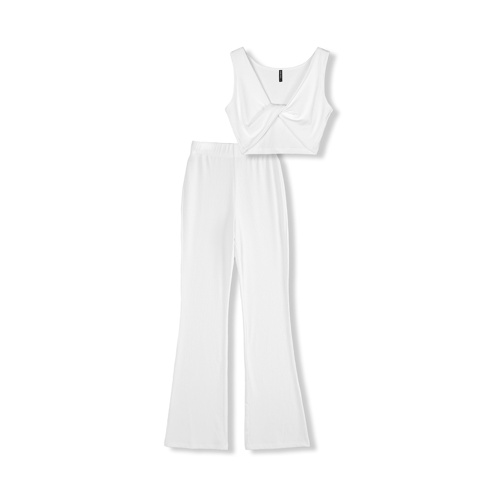 Set Nữ Croptop Chest Twisted , Chất Vải Thun Gân Mịn Thoải Mái , WSD000391 ,SOMEHOW