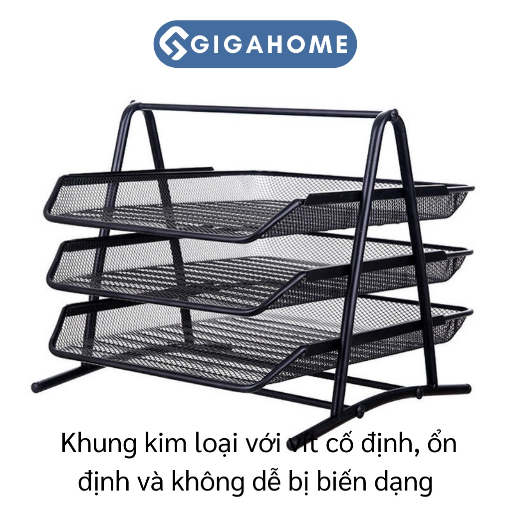 Kệ Sắt Đựng Tài Liệu, Hồ Sơ Văn Phòng GIGAHOME 3 Tầng Cao Cấp 9377