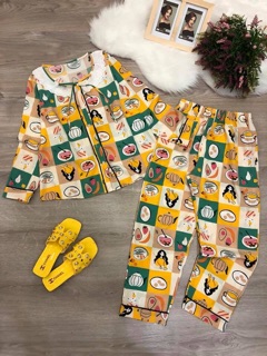 Set bộ lụa tay dài ren