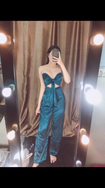 SALE 50% - Set áo yếm lụa quần suông sexy