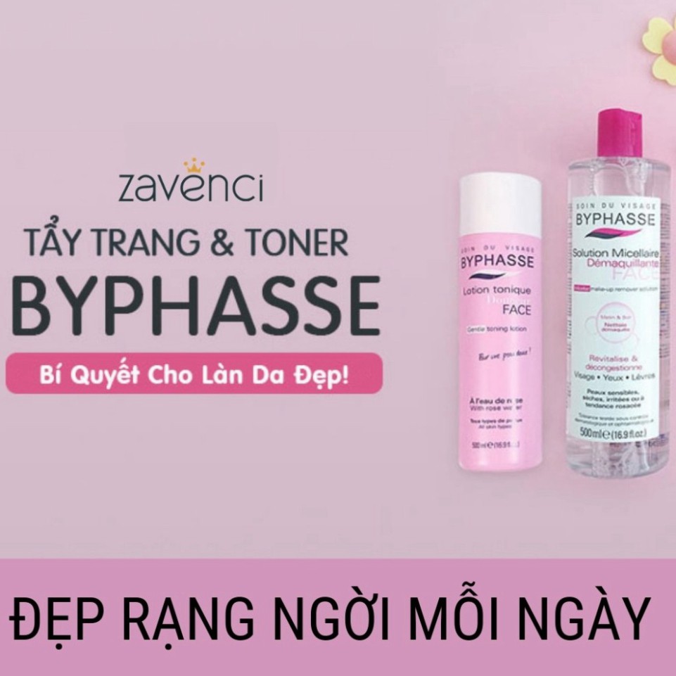 Nước hoa hồng NH23445 BYPHASSE chiết xuất nha đam dành cho da nhạy cảm (500ml)