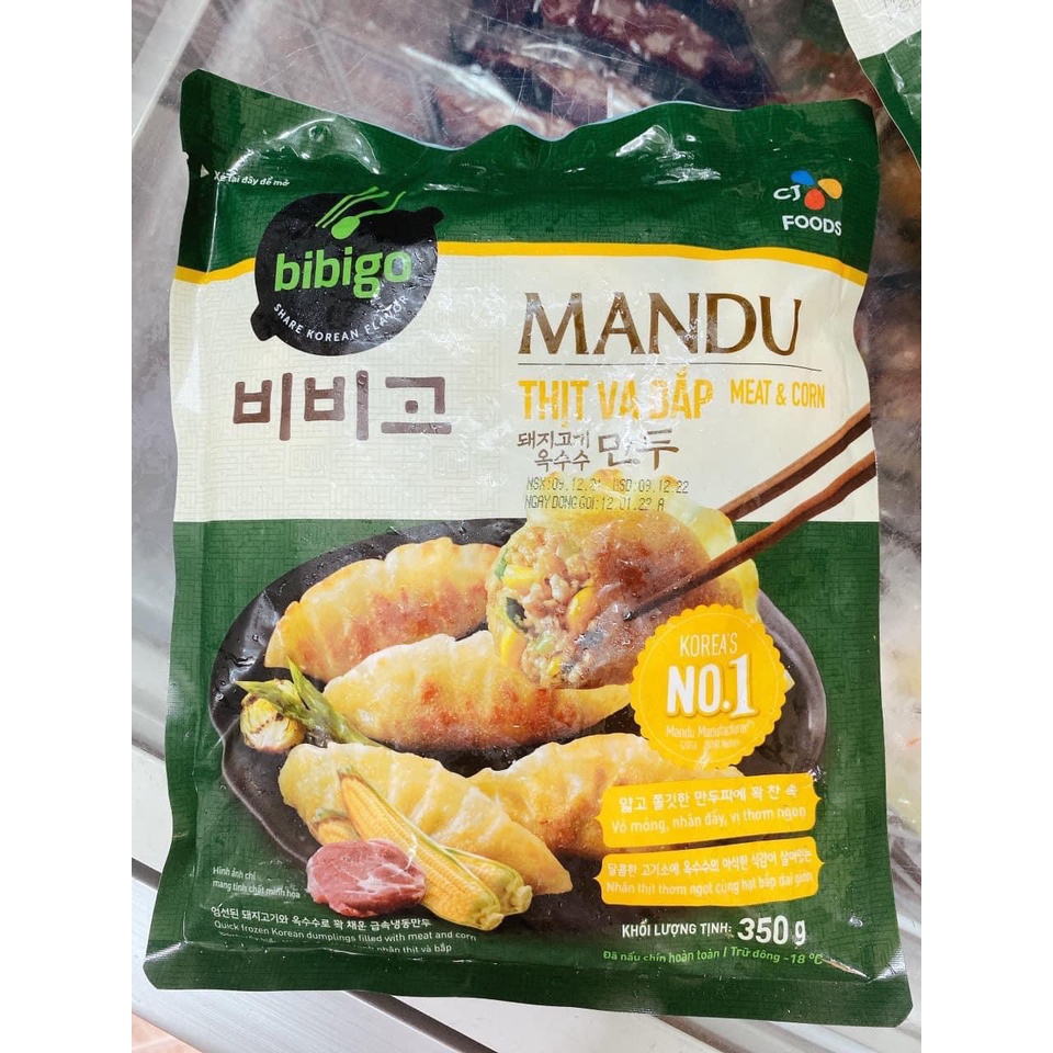 Bánh Mandu Hàn Quốc nhân thịt/ nhân thịt bắp/ nhân hải sản ( giao hàng Hà Nội)