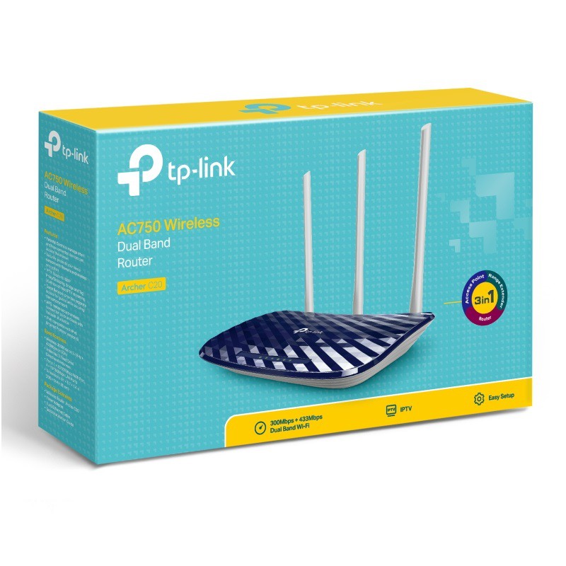 Bộ Phát Wifi Tp-Link Archer C20 Băng Tần Kép-