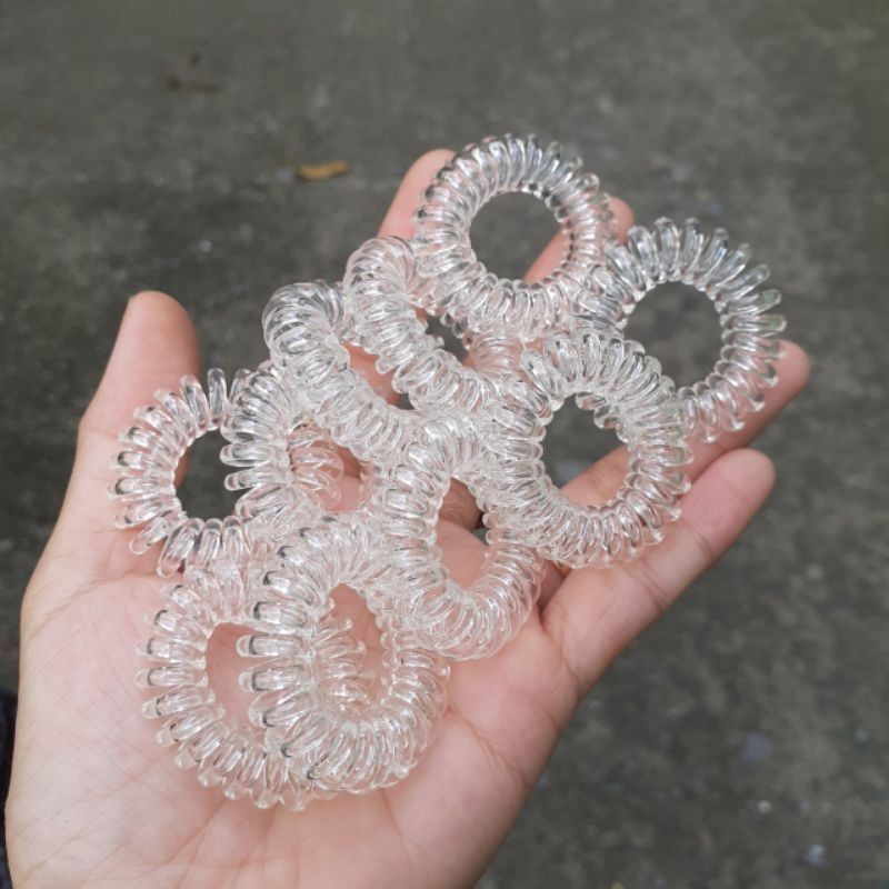 Lò Xo Cột Tóc Trắng Trong Size Trung 3 cm
