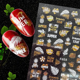 Sticker Dán Móng Họa Tiết Lá 3D