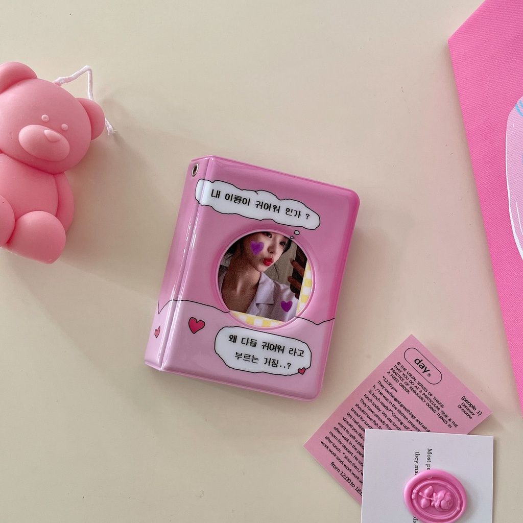 Album Ảnh 3 Inch Họa Tiết Kẻ Sọc Dễ Thương Phong Cách Hàn Quốc