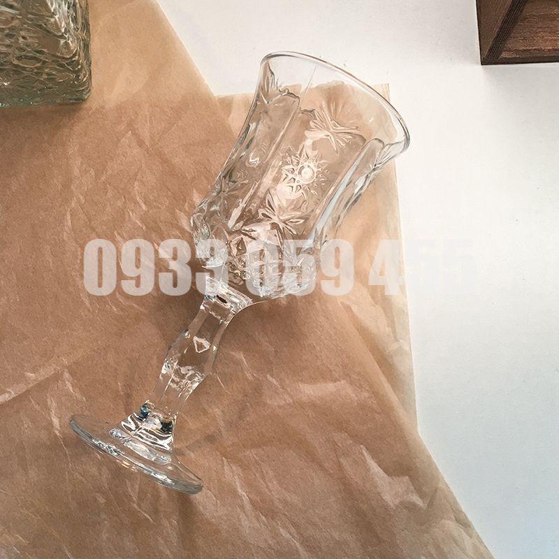 Bộ 6 Ly thủy tinh uống rượu phong cách Pháp cốc uống rượu whisky wine glass
