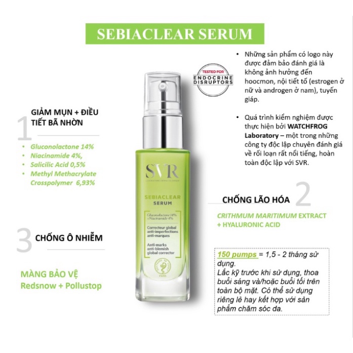 Serum SVR Sebiaclear GIẢM MỤN MỜ THÂM Tinh Chất Dưỡng SVR 30ml