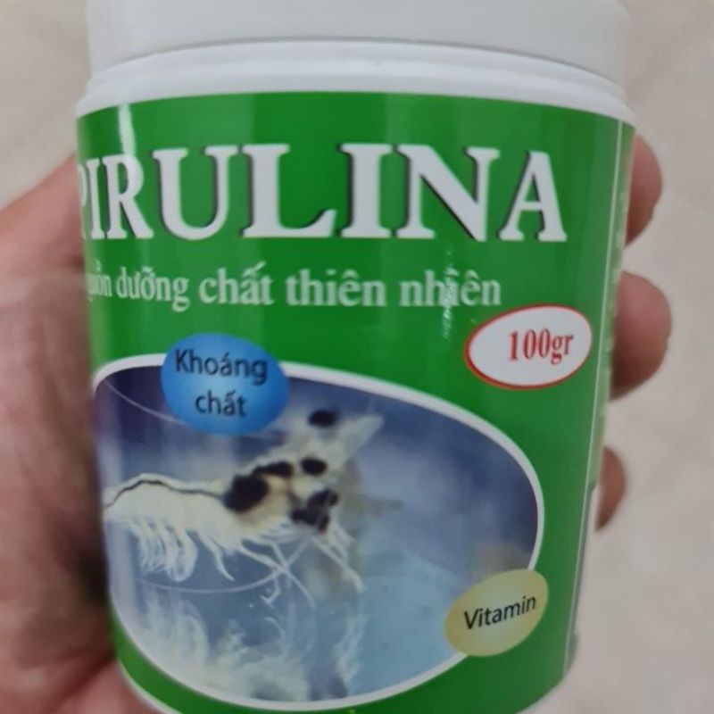 Tảo Xanh SPIRULINA Bổ Sung Vitamin-Khoáng Chất Tăng Sức Đề Kháng-Bột Trộn Thức Ăn Cho Cá Cảnh Hộp Nguyên 100Gr