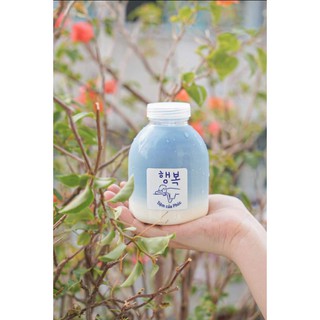 Chai nhựa miệng rộng tròn lùn nắp đen NHỰA ĐỒNG NAI 400ml dày dặn - đựng nước, trà sữa - kèm nắp