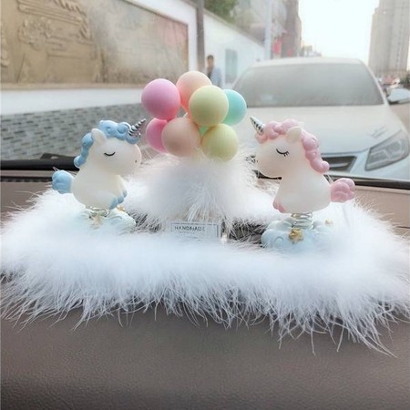 Bộ kỳ lân lò xo nhún nhảy đáng yêu trang trí bảng điều khiển xe hơi