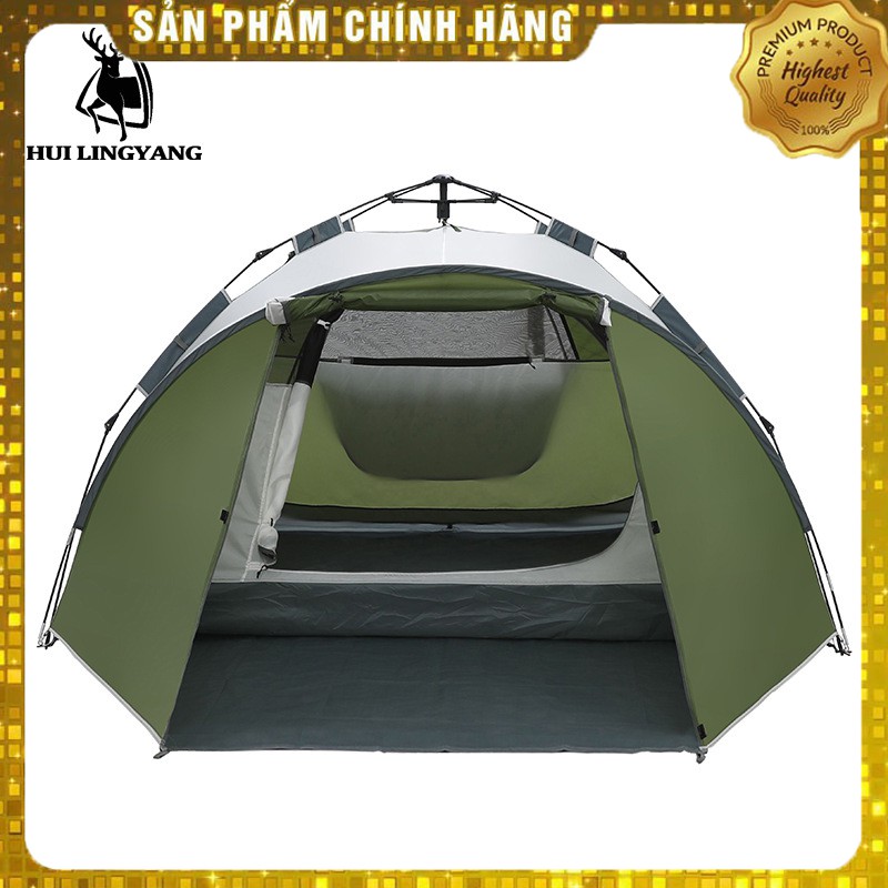 Lều cắm trại tự bung 2 phòng 4-6 người Gazelle Outdoors GL1668 - Lều phượt tự bung mở rộng chính hãng XANH RÊU