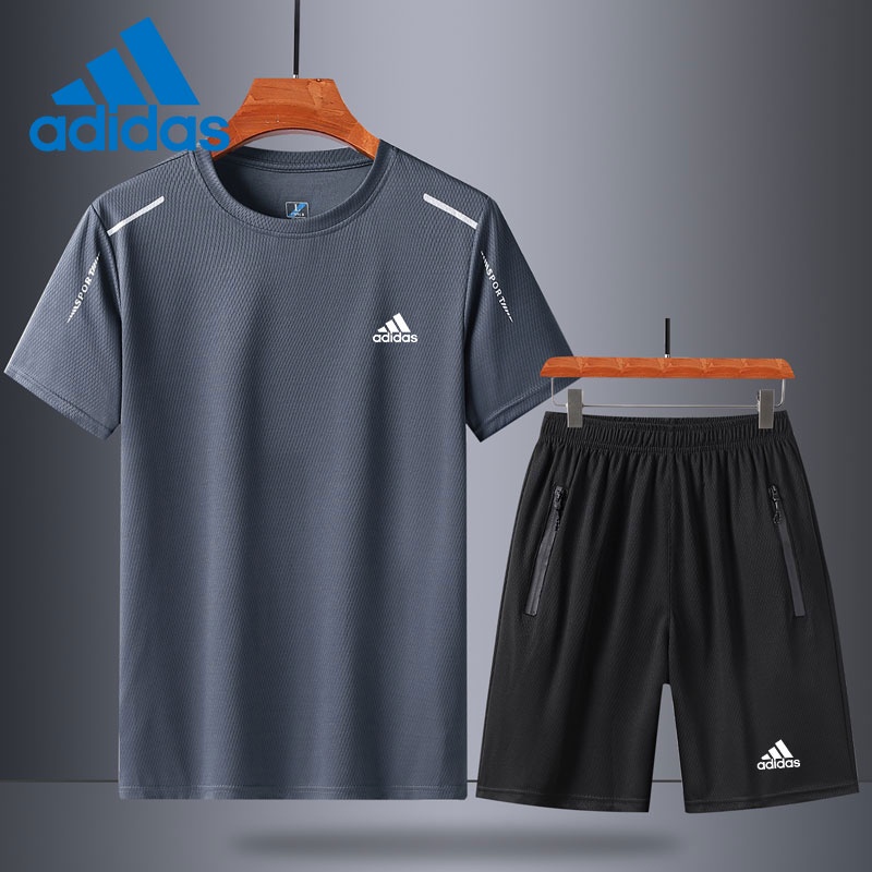 Adidas Set Áo Thun Ngắn Tay + Quần Short Thể Thao Cho Nam