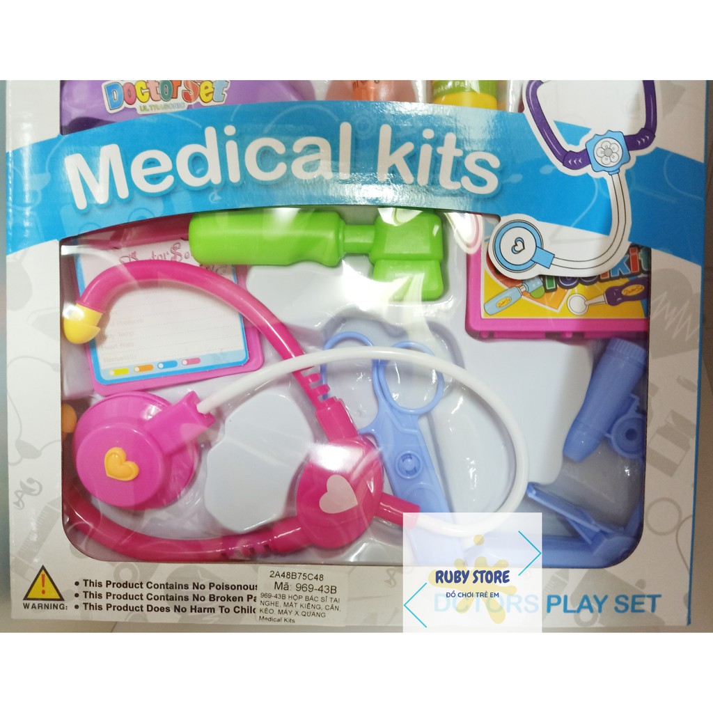 HỘP ĐỒ CHƠI BÁC SĨ TỔNG QUÁT 15 MÓN CHO BÉ (MEDICAL KITS)