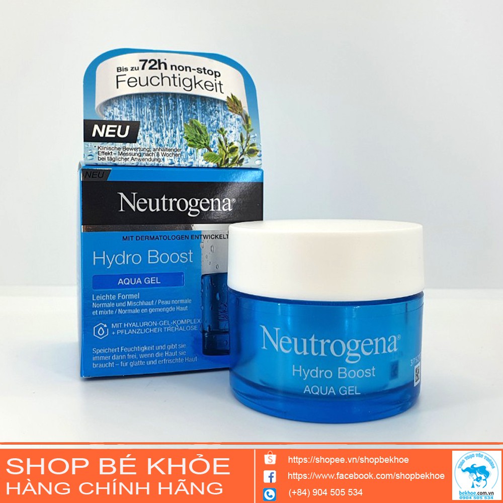 Neutrogena Hydro Boost Aqua Gel &amp; Gel Cream - Kem Dưỡng Ẩm, Cấp Nước Dạng Gel 50ml