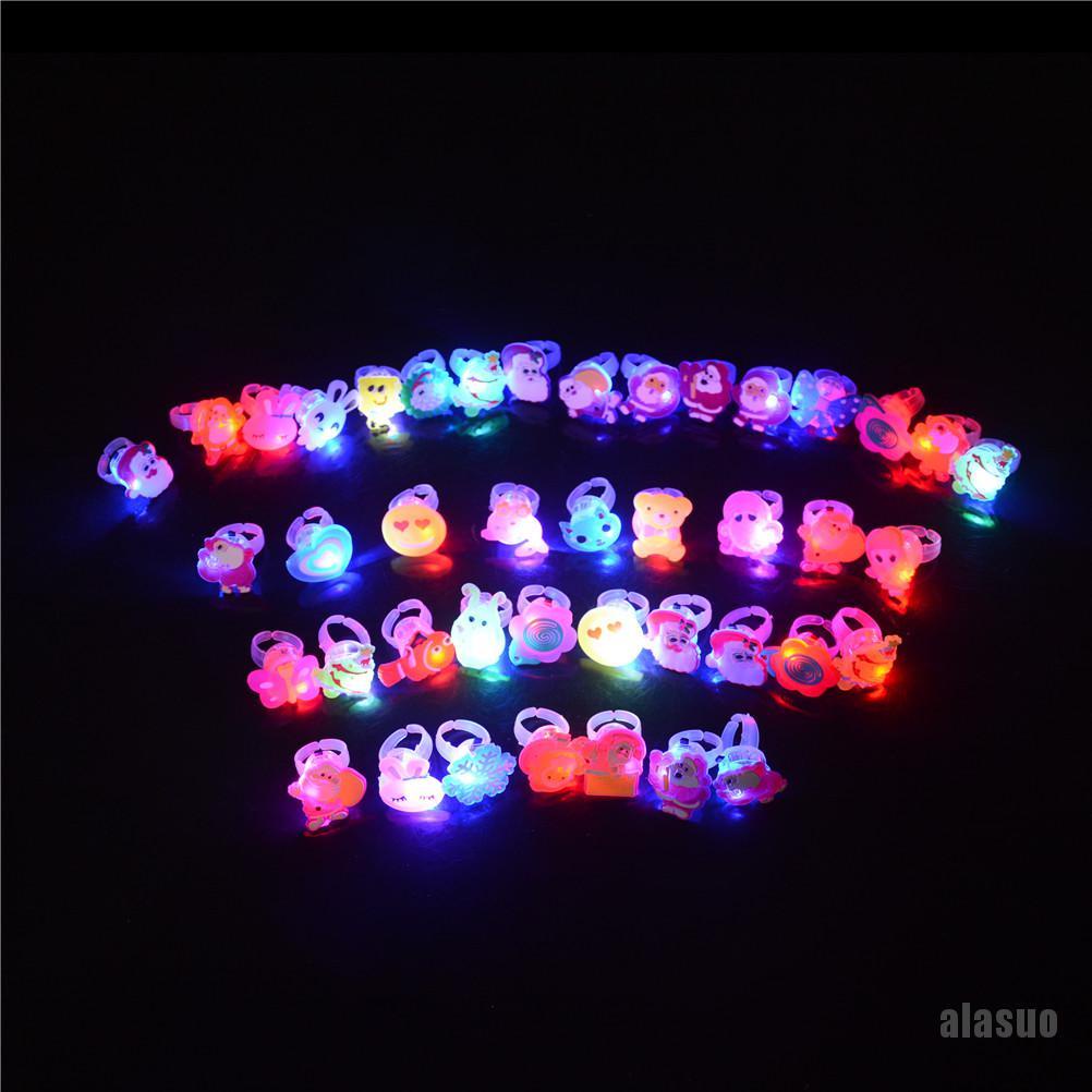 Bộ 10 nhẫn có đèn LED phát sáng dễ thương độc đáo