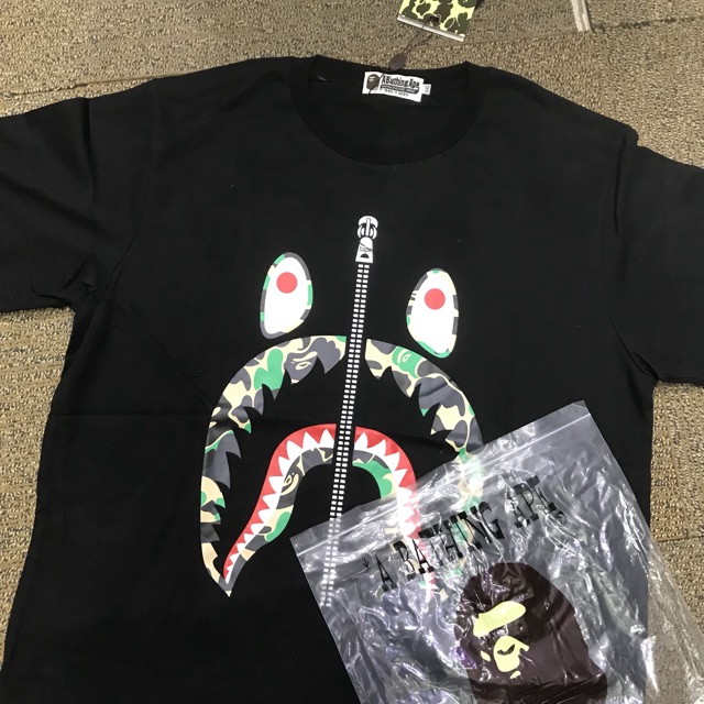 Áo thun phông tee bape shark phát sáng dạ quang có sẵn