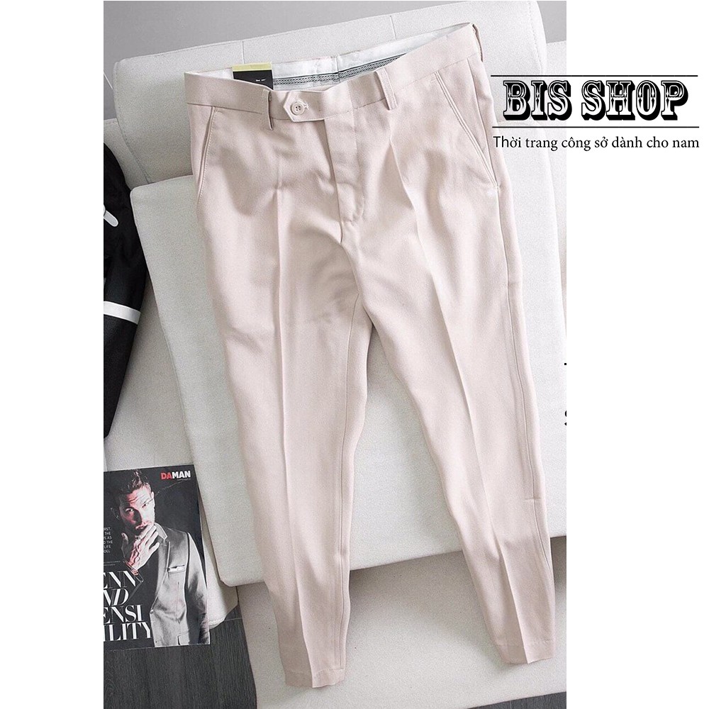 Quần âu nam vải Tuyết Mưa dày dặn , ống côn co giãn | BigBuy360 - bigbuy360.vn