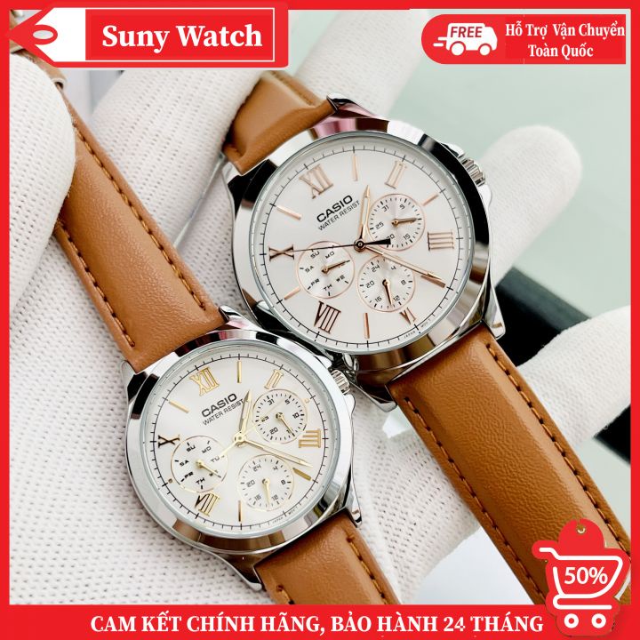Đồng Hồ LTP V300L COUPLE Dây Da Chính Hãng