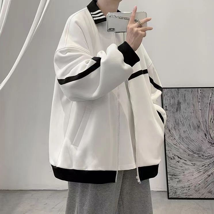 Áo khoác nam sọc simple áo khoác bomber nữ  unisex áo varsity jacket fashion áo khoác dây kéo phong cách hàn quốc áo khoác bóng chày nam