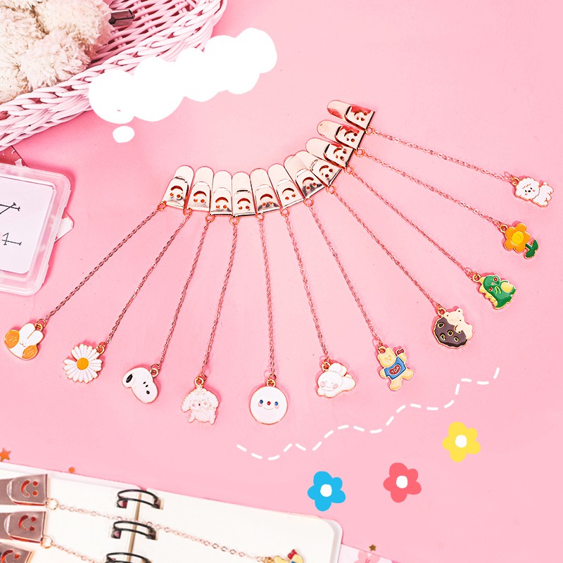 Bookmark Kẹp Đánh Dấu Trang Sách Kim Loại Enamel Nhiều Hình Vpp Đáng Yêu