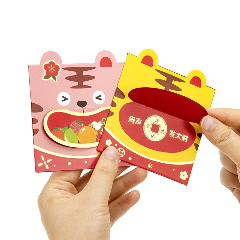 Lì Xì Đỏ Hình Con Hổ 2 Size Cỡ Lớn Nhỏ Hình Hổ Tết 2022 May Mắn Bé Bebe