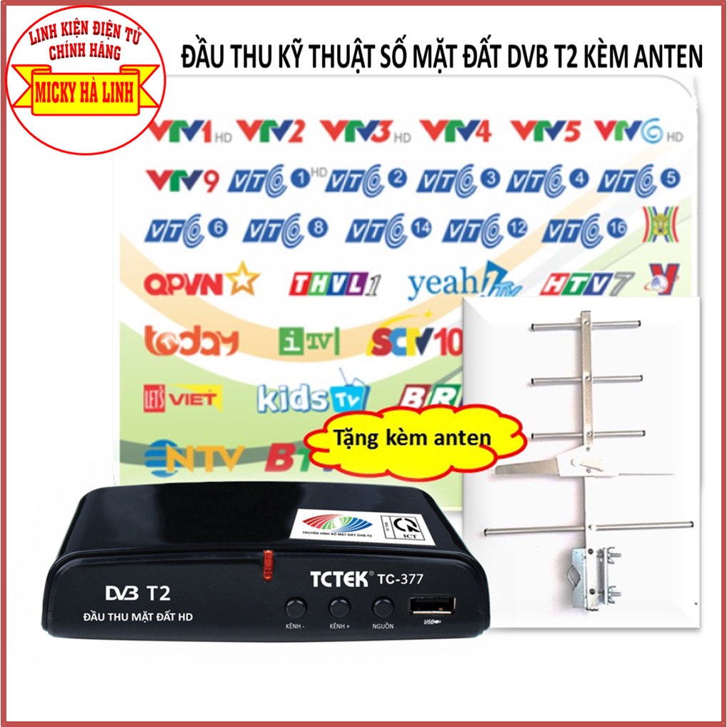 Sét Nguyên bộ DVB T2 + Anten + 10M dây cáp