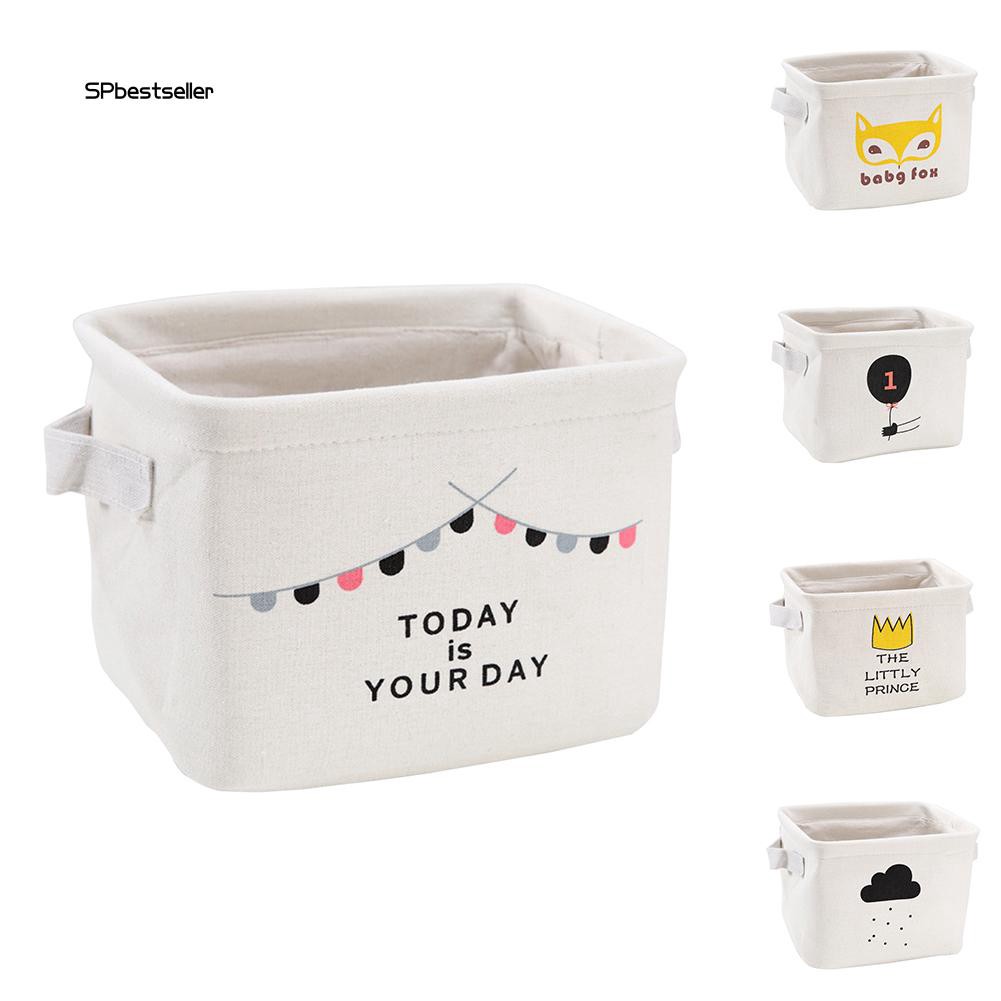 Giỏ vải đựng vật dụng để bàn xinh xắn