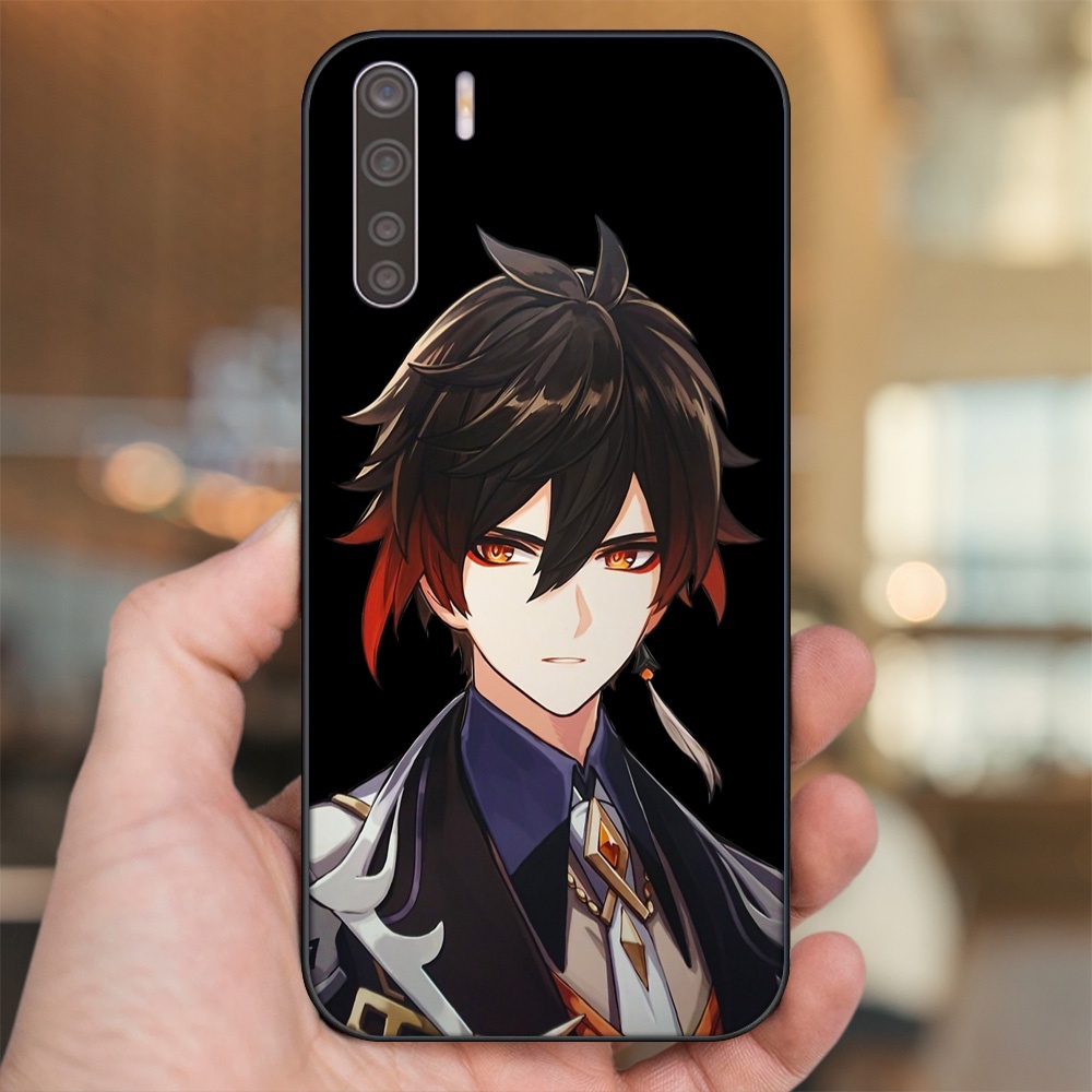 Ốp lưng Oppo A91, Reno 3 viền đen in hình Zhongli Genshin Impact
