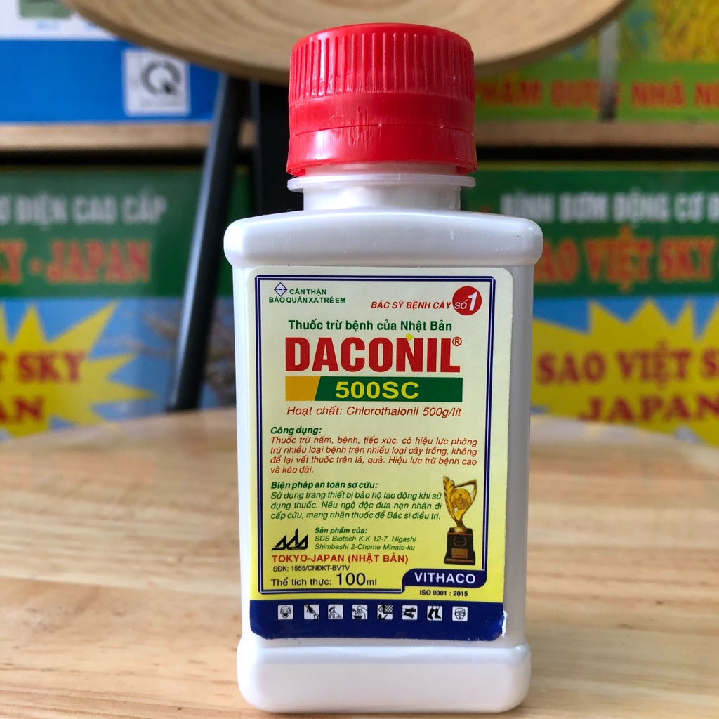 Daconil 500ec trừ nấm bệnh cây trồng (Đạo ôn, khô vằn, sương mai, thán thư, phấn trắng, đốm lá), chai 100ml