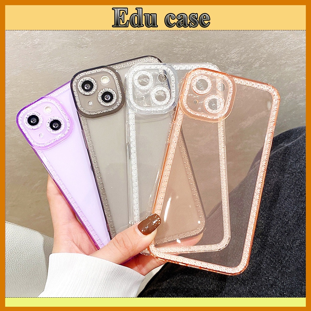 Ốp Lưng Iphone Màu - Viền Nhũ- Bảo vệ Camera - Thiết kế " Sang trọng" Bắt mắt .Từ Iphone 7 Plus -13 Pro Max Educase
