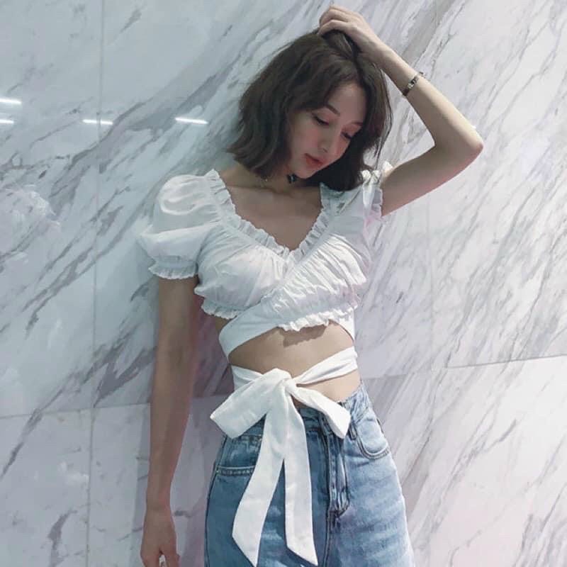 áo croptop mod ngực dây dài buộc eo mới về