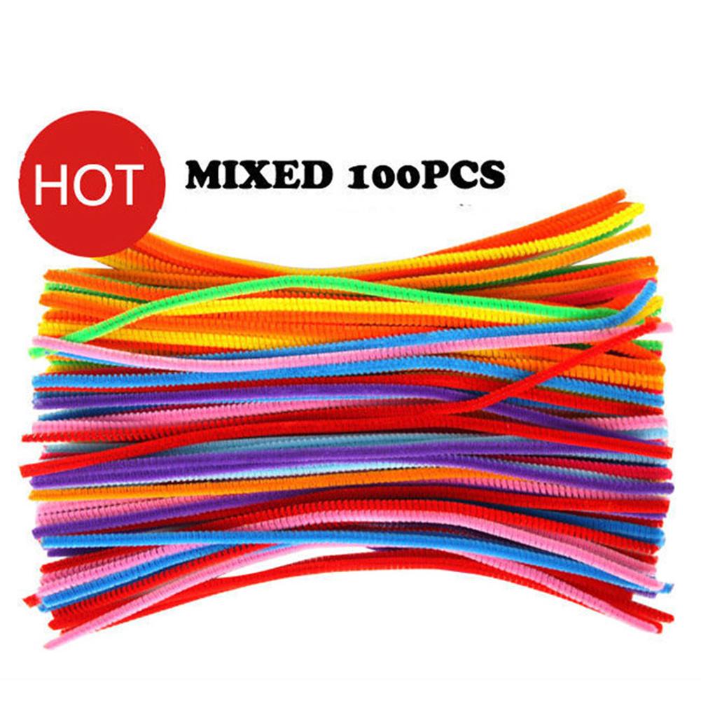 NEW Educational Kids Toy 100pcs Stems toys mixed color Crafts Chenille for Colorful Cure-Pipe Toys