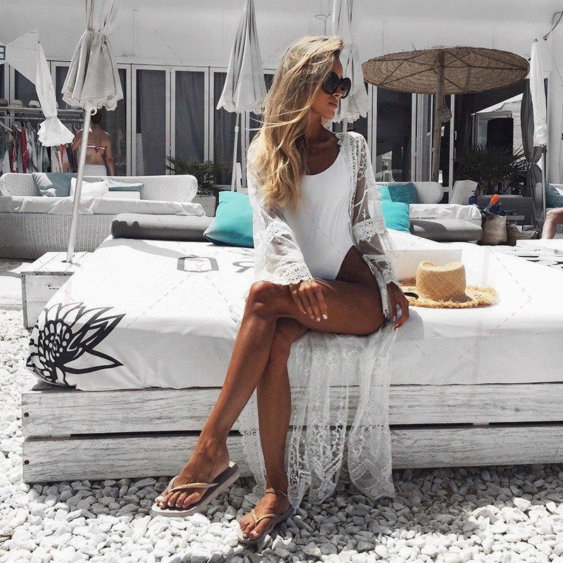 Đồ bơi thêu ren màu trắng thời trang dành cho nữ | BigBuy360 - bigbuy360.vn