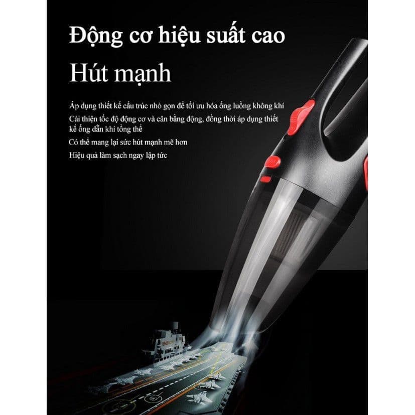 Máy hút bụi cầm tay mini không dây Yoice Aikesi loại sạc pin tiện lợi lực hút mạnh [ BẢO HÀNH 12 THÁNG ]