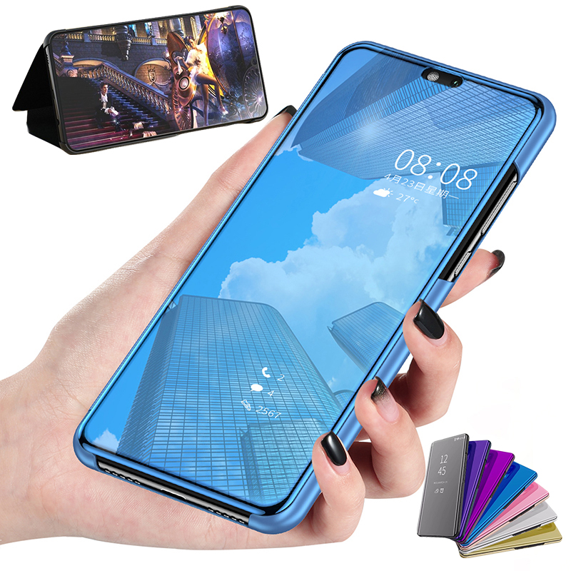 Luxury Flip Mirror Phone Case for Xiaomi Redmi Note 10 K30 Pro Redmi 9 9A 9C 360° Full Protection Anti-drop Phone Case