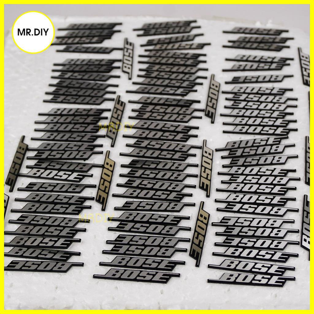 Logo BOSE Nhôm Phay Xước Chân Cắm Gắn Thùng Loa, 40mm x 6mm