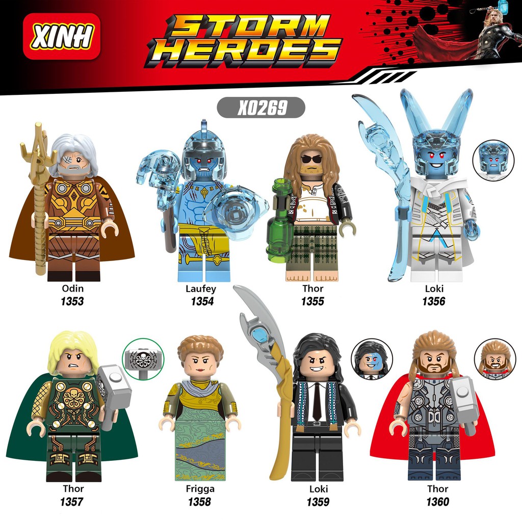 Minifigures Marvel DC Các Mẫu Nhân Vât Loki Thor Laufey Odin Mẫu Ra Mới Nhất X0269