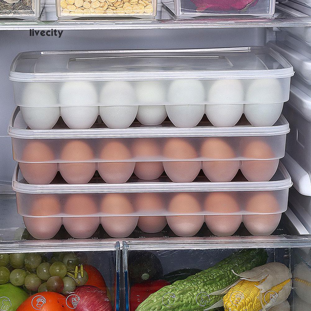 Hộp nhựa trong suốt đựng 34 trứng bảo quản trong tủ lạnh