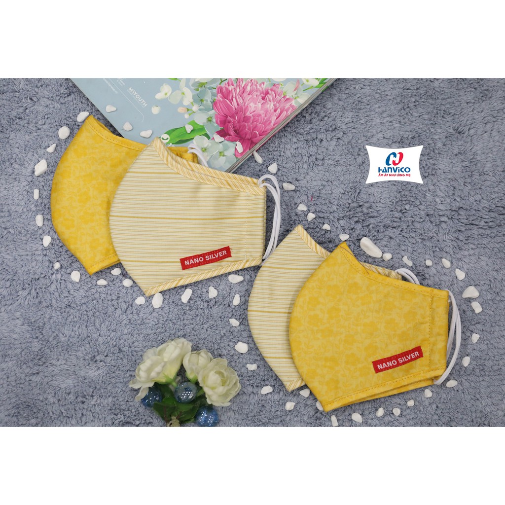 2 Chiếc khẩu trang (được chọn màu) 3 lớp vải kháng khuẩn Nano Bạc Hanvico | BigBuy360 - bigbuy360.vn