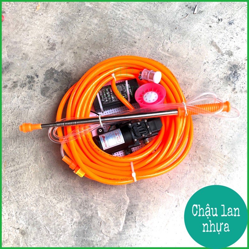 Bộ máy bơm mini 12v tưới cây , tưới lan cần rút 250cm