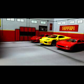 64 Scale Ferrari Garage Diorama Papercraft
