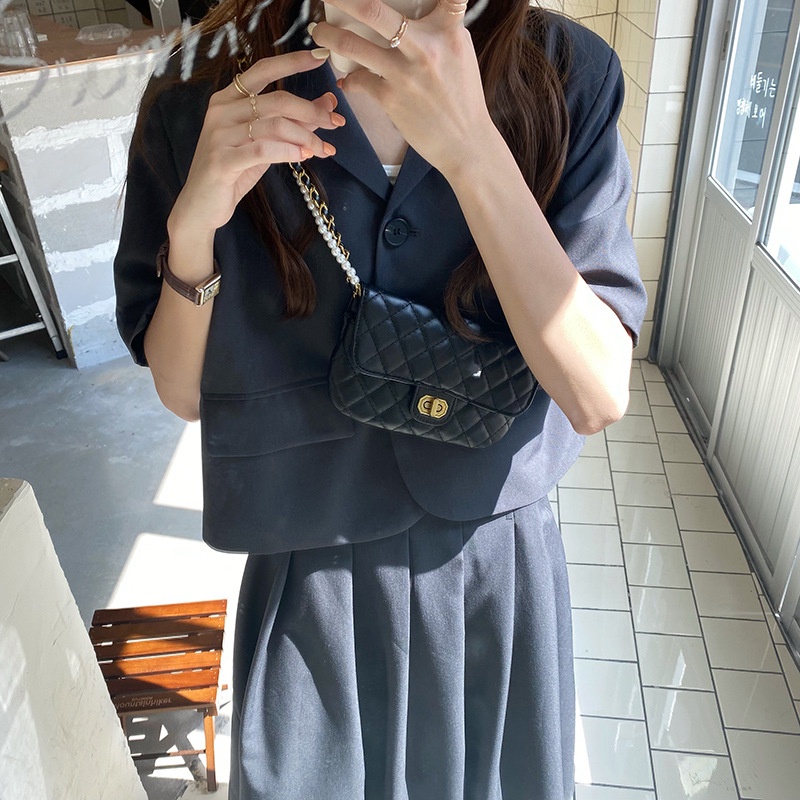 Túi Đeo Chéo Đựng Điện Thoại Đính Ngọc Trai Thời Trang Mùa Hè Cho Nữ 2021