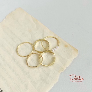 DOTTIE.ACCESSORIES | Set 5 nhẫn mảnh basic cho nữ màu vàng và bạc