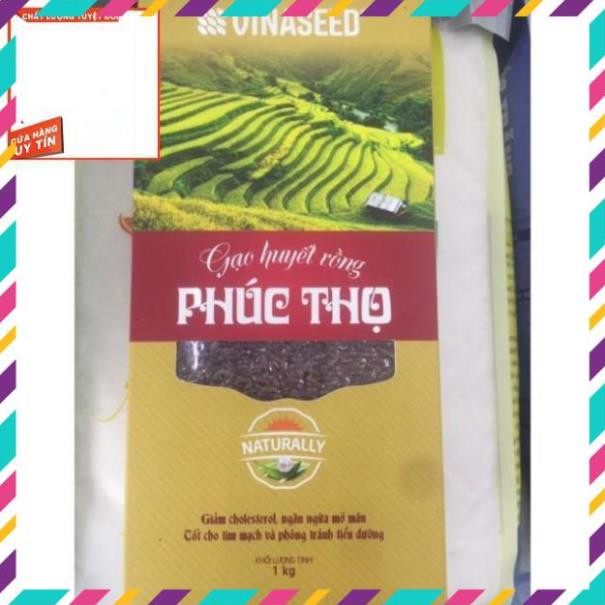 Freeship, date mới nhât (1kg)Gạo Lứt đỏ Huyết Rồng Phúc Thọ(có hộp)-Vinaseed