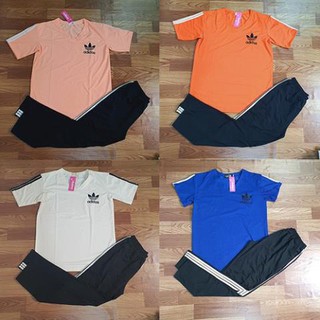 Đồ bộ nữ thể thao đẹp, trẻ trung mặc nhà cotton quần dài tay ngắn - Chất liệu thun co giãn 4 chiều thoáng mát A014